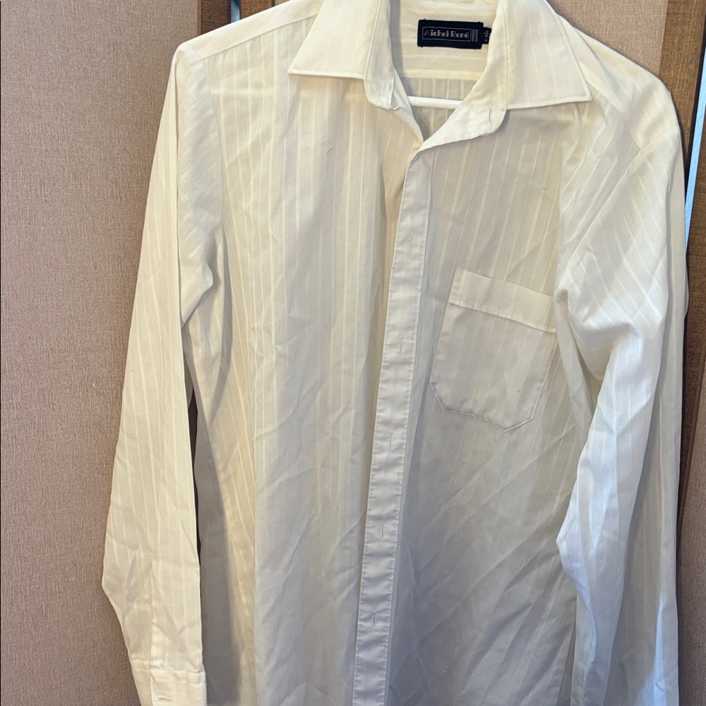 Michel Rene Men's tone on tone Dress Shirt medium